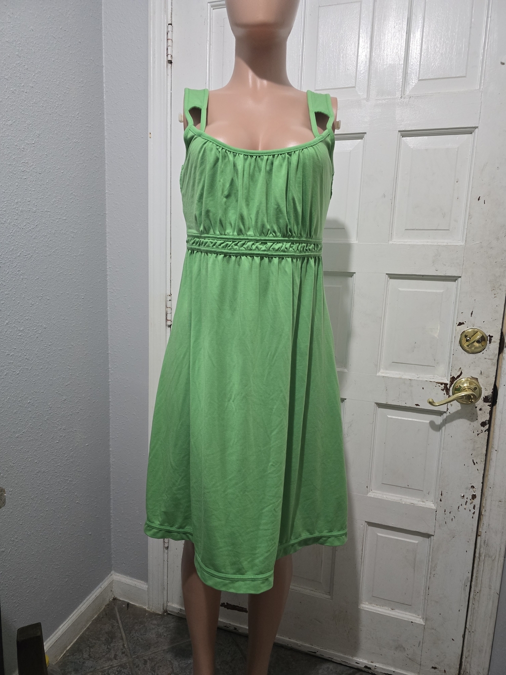 The North Face Bright Green Sleeveless Braided-Waist Dress